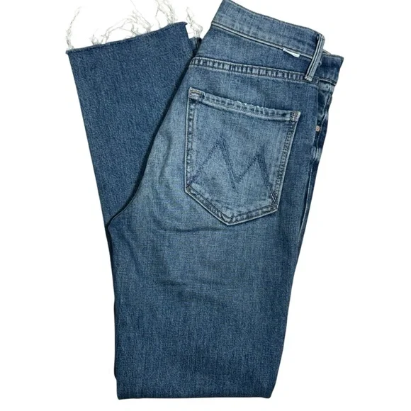 MOTHER The Pixie Dazzler Ankle Fray Straight Leg Jeans in Love Pop Size 26 CBK - Picture 6 of 12